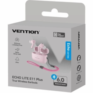 Auriculares Bluetooth Vention Echo Lite E11 Plus con estuche de carga/ Autonomía 6h/ Rosas