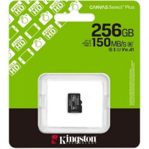 Tarjeta de Memoria Kingston CANVAS Select Plus 256GB microSD XC/ Clase 10/ 150MBs