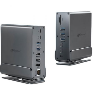 Docking USB Tipo-C Leotec LEDS06/ 5xUSB/ 2xUSB Tipo-C/ 1xUSB Tipo-C PD/ 1xDisplayPort/ 2xHDMI 4K/ 1xRJ45/ 1xJack 3.5/ 1xLector de Tarjetas/ Gris
