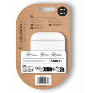Auriculares Bluetooth Tech One Tech SIUX.11 TEC1411/ con estuche de carga/ Autonomía 6h/ Blancos