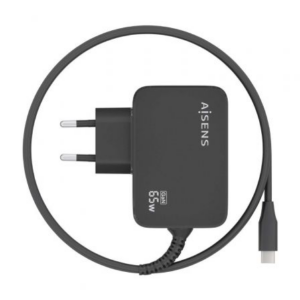 Cargador de Portátil GaN Aisens ASCH-1PD65WL033-BK/ 1xUSB Tipo-C + Cable 1.8m/ 65W/ Automático/ Voltaje 5-20V