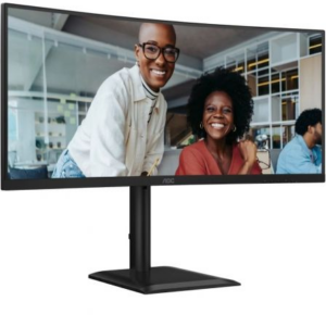 Monitor Profesional Ultrapanorámico Curvo AOC CU34E4CV 34"/ WQHD/ Multimedia/ Regulable en altura/ Negro