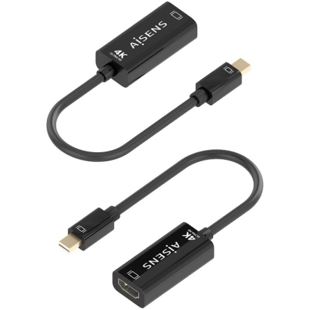 Conversor Aisens A125-0904/ Mini DisplayPort Macho - HDMI Hembra/ 15cm/ Negro