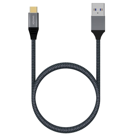 Cable USB 3.1 Tipo-C Aisens A107-0632/ USB Tipo-C Macho - USB Macho/ 10Gbps/ 1.5m/ Gris