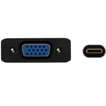 Conversor Aisens A109-0691/ USB Tipo-C Macho - VGA Hembra/ Hasta 27W/ 1250Mbps/ 15cm/ Gris