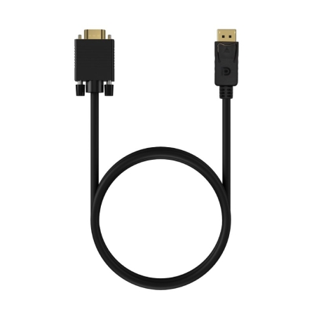 Cable Conversor Aisens A125-0552/ DisplayPort Macho - VGA Macho/ Hasta 5W/ 2300Mbps/ 1m/ Negro