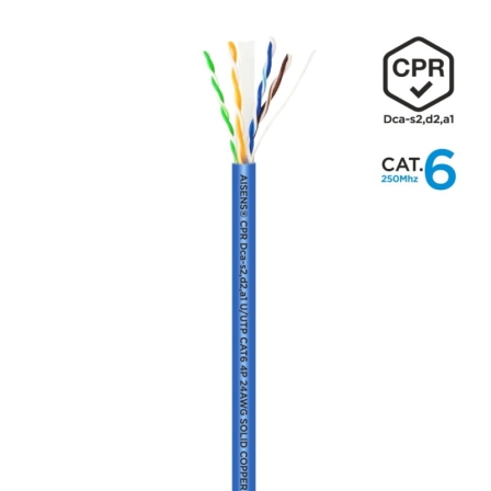 Bobina de Cable RJ45 UTP AWG24 LSZH CPR Dca Aisens A135-0662 Cat.6/ 100m/ Azul