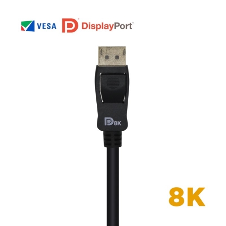Cable DisplayPort 1.4 8K Aisens A149-0430/ DisplayPort Macho - DisplayPort Macho/ 50cm/ Certificado/ Negro