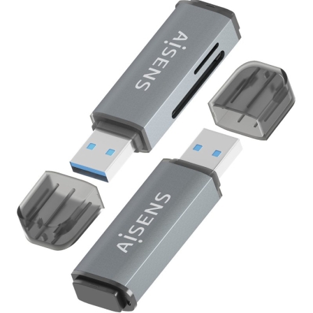 Lector de Tarjetas Externo Aisens ASCR-2A09-GR/ USB 3.1