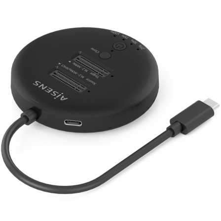 Docking Station USB 3.2 Gen2 Tipo-C para SSD M.2 NVMe Aisens ASDS-2M2N05-BK/ Gris