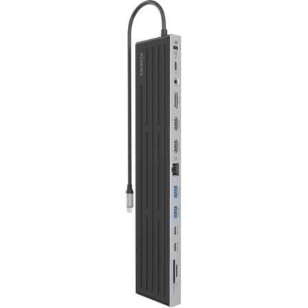 Docking USB Tipo-C Aisens ASUC-13P042-GR/ 2xUSB Tipo-C/ 1xUSB Tipo-C PD/ 2xUSB/ 2xHDMI/ 1xDisplayPort/ 1xLector de Tarjetas/ 1xJack 3.5mm/ 1xRJ45/Gris