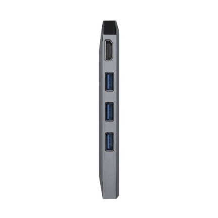 Docking USB Tipo-C Aisens ASUC-8P004-GR/ 1xHDMI 4K/ 3xUSB/ 1xRJ45/ 1xLector Tarjetas / 1xUSB Tipo-C PD/ Gris
