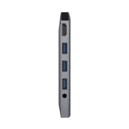 Docking USB Tipo-C Aisens ASUC-9P001-GR/ 1xHDMI 4K/ 3xUSB/ 1xRJ45/ 1xAudio/ 1xLector Tarjetas / 1xUSB Tipo-C PD/ Gris