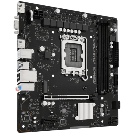 Placa Base Asrock H610M COMBO II Socket 1700/ DDR4/ DDR5/ PCIe 5.0/ Micro ATX