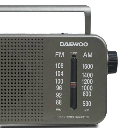 Radio Portátil Daewoo DW1121/con Cable/ a Pilas/ Gris