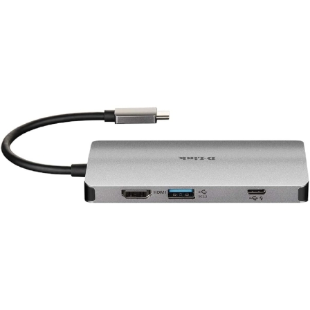 Docking USB Tipo-C D-Link DUB-M810/ 3xUSB/ 1xUSB Tipo-C/ 1xThunderbolt/ 1xHDMI 4K/ 1xRJ45/ 1xLector tarjetas/ Gris