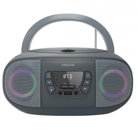 Radio CD Fonestar BOOM-GO-G/ 13W/ a Pilas/ con Cable/ Gris