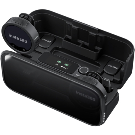 Micrófono Inalámbrico con Clip Insta360 Mic Pro (2 TX + 1 RX)/ USB Tipo-C/ Incluye Receptor/ 2 unidades